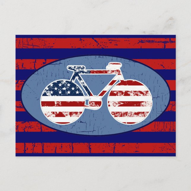 röd&blå amerikan rand-pipa vykort (Framsida)
