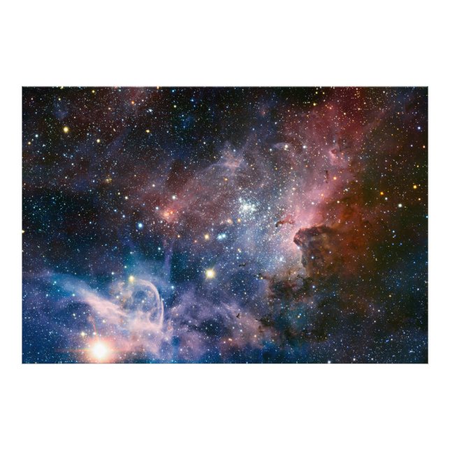 Röd & Blå Carinanebulosan Hubble-teleskopet Fototryck (Framsidan)
