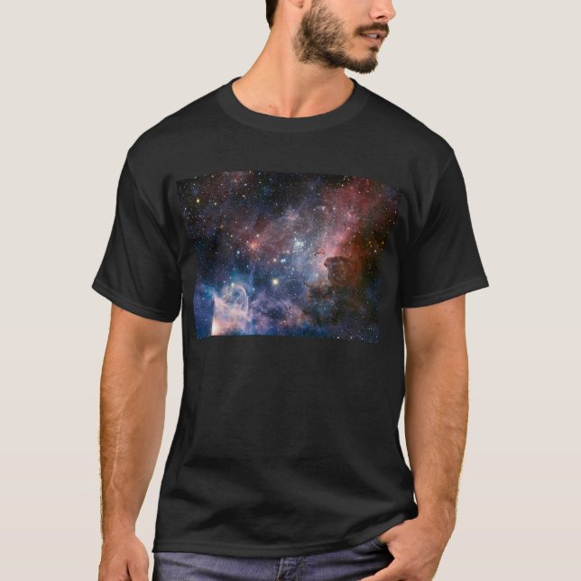 Röd & Blå Carinanebulosan Hubble-teleskopet T Shirt (Framsida)