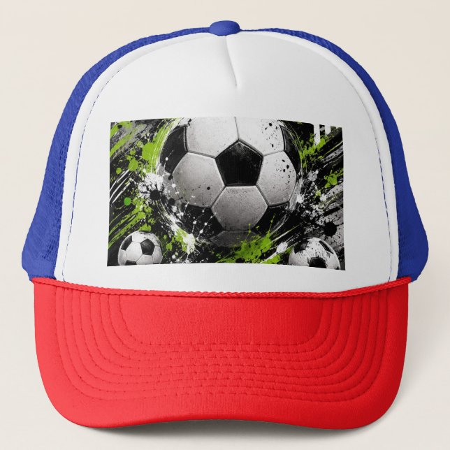 röd blå färg mössa fotboll design keps (Framsida)