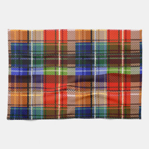 Röd Blå Grön Gul Plaid Tartan Design Kökshandduk
