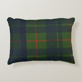 Röd Blå Grön Tartan Rutig Skotsk Rutig Prydnadskudde