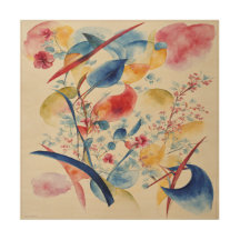 Röd, blå, Grönt och Gult Abstrakt Väggkonst