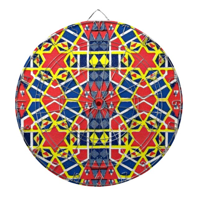 röd blå gul abstrakt darttavla (Framsidan)