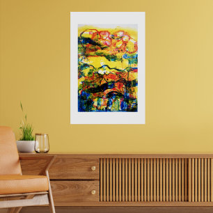 Röd, blå, gult. poster