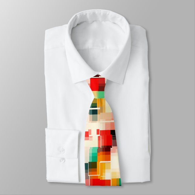 Röd blå Gult Slips (Bunden)