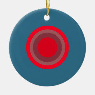 röd blå kontrast julgransprydnad keramik