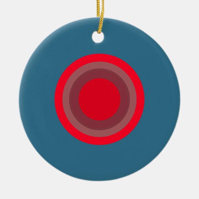 röd blå kontrast julgransprydnad keramik (Framsidan)