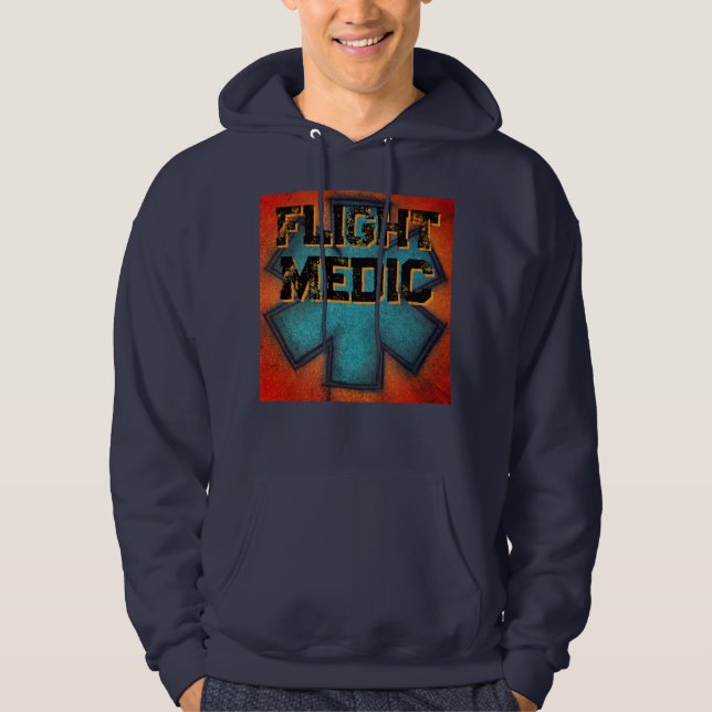 Röd/blå Manar Flight-medium Hoodie (Framsida)