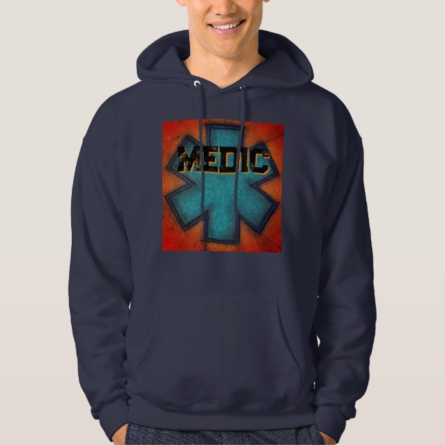 Röd/blå Manar Medic hoodie (Framsida)