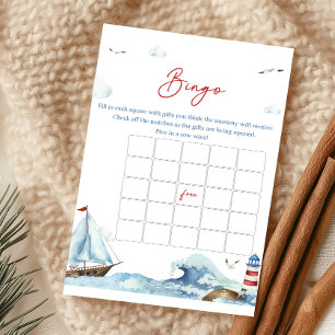 Röd Blå Marin Bebis Shower Bingo Spel