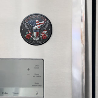 Röd & Blå Metallisk Textur USA Semiquincentennial Magnet