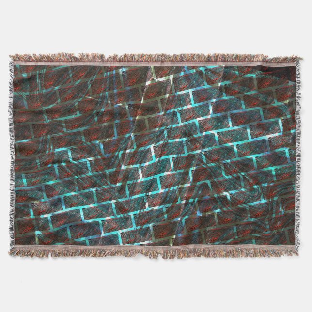 Röd blå nedfläckad, repor, stödraster eller tegele filt (Framsidan)