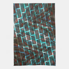 Röd blå nedfläckad, repor, stödraster eller tegele kökshandduk