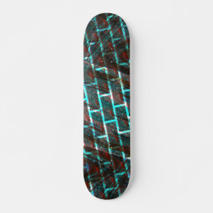 Röd blå nedfläckad, repor, stödraster eller tegele mini skateboard bräda 18,5 cm