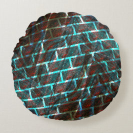 Röd blå nedfläckad, repor, stödraster eller tegele rund kudde