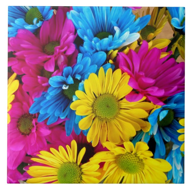 röd, blå och gult ruta kakelplatta (Framsidan)