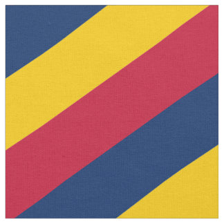 Röd, blå och gult strimlad mönster tyg