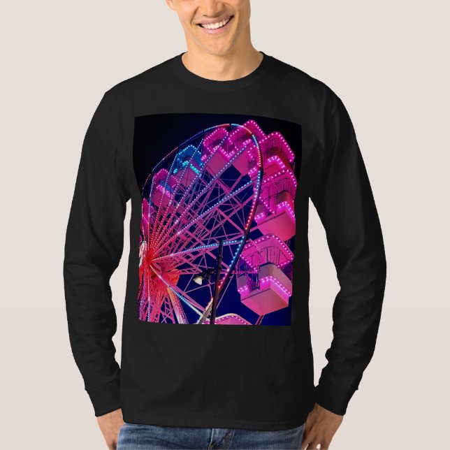 Röd, blå och rosa Ferris-hjul T Shirt (Framsida)