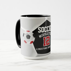 Röd, blå och vit ⚽ mugg