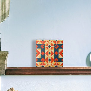 Röd Blå Orange Geometrisk Marockansk Bohemsk Mozai Kakelplatta