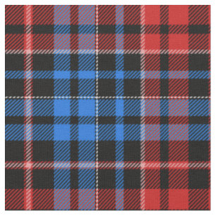 Röd Blå På Svart Rutig Tartan Design Tyg