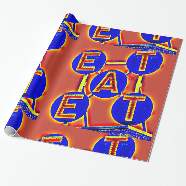 röd/blå papper inslagning presentpapper (Utrullad)