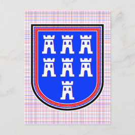 Röd blå sachsisk skylt vykort