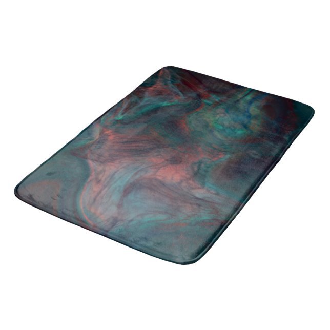 röd, blå, teal och Lila Marble abstrakt Badrumsmatta (Vinklad)