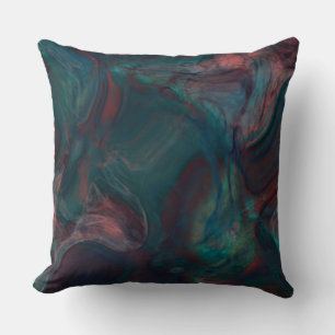 röd, blå, teal och Lila Marble abstrakt Kudde