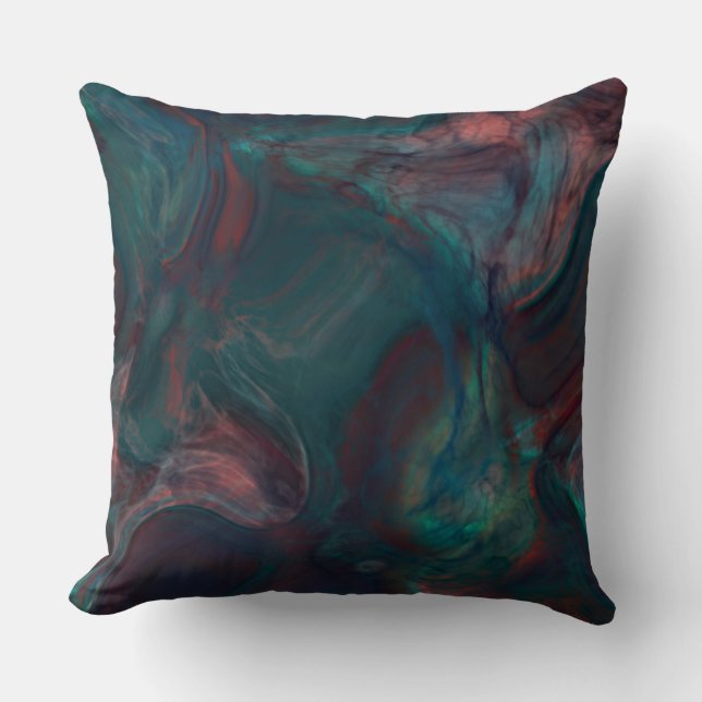 röd, blå, teal och Lila Marble abstrakt Kudde (Framsida)