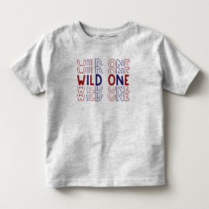 Röd blå Vild en text T Shirt