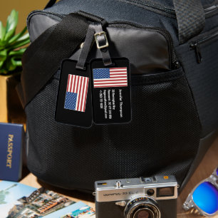 Röd Blå Vit Amerika Flagga Amerikan Personlig Bagagebricka
