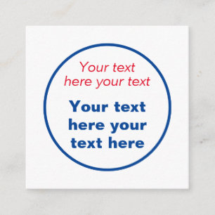 Röd blå vit text här ersätter Slogan Tilläggskort