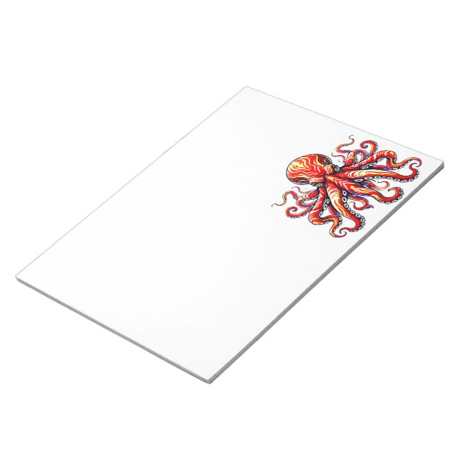 Röd bläckfisk anteckningsblock (Vinklad)