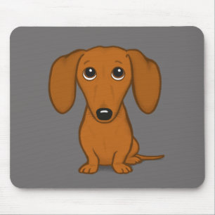 Röd bläckfisk i Kort Cute Wiener Hund Musmatta