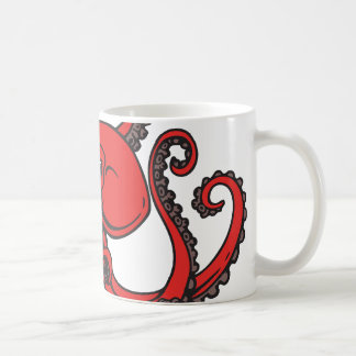 Röd bläckfisk kaffemugg