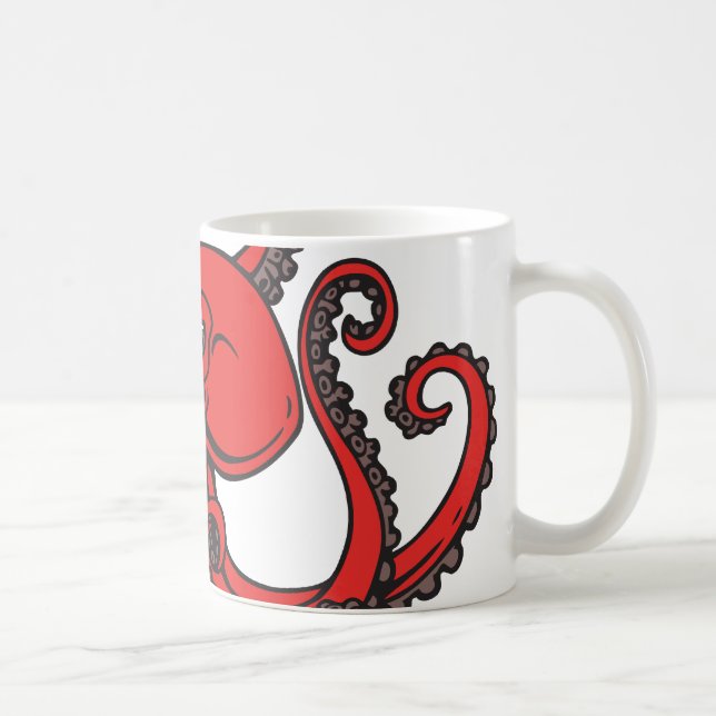 Röd bläckfisk kaffemugg (Höger)