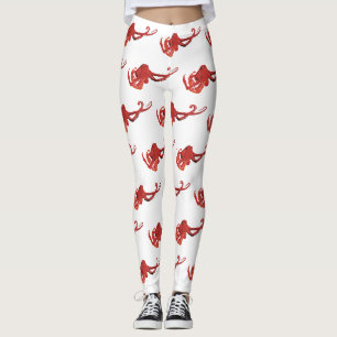Röd bläckfisk leggings