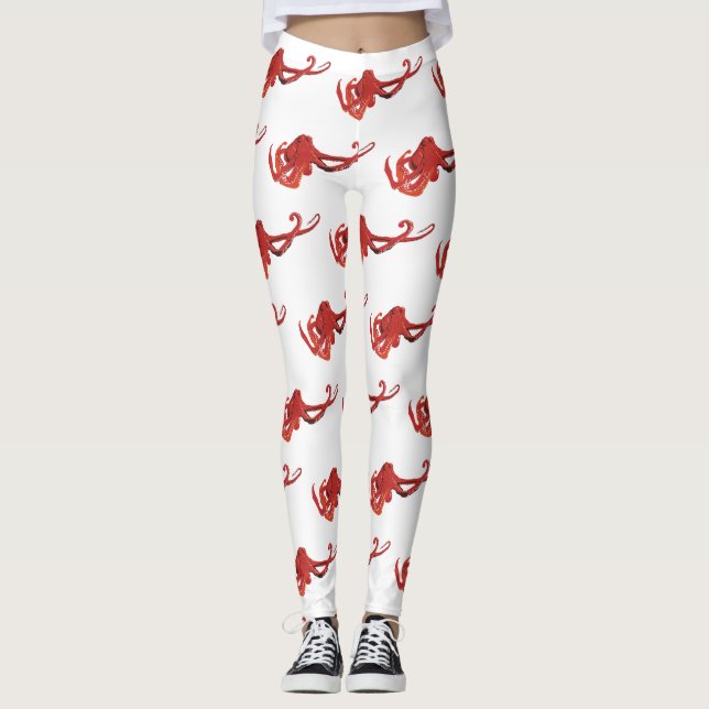 Röd bläckfisk leggings (Framsida)