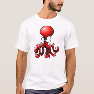 Röd bläckfisk t-shirt