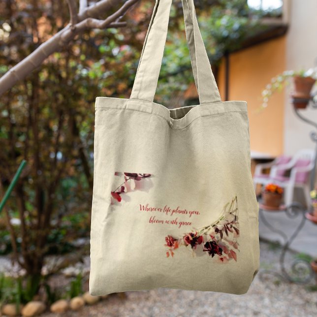 Röd bläckfisk Tote Bag Tygkasse (Red petaled flower Tote Bag
)