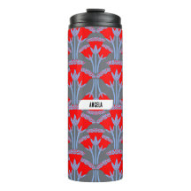 Röd blåklocka Personlig Termisk Tumbler
