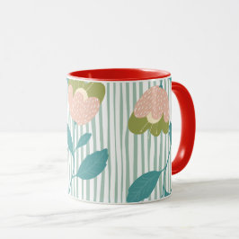 Röd blått för familjen firande i färglös sommartid mugg