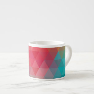 Röd blåttkricka geometriska Tiangles Espressomugg