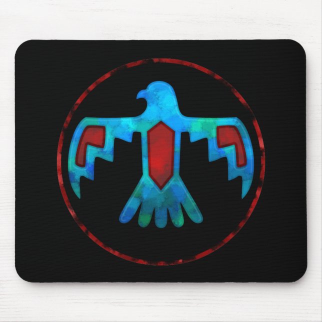 Röd & blåttThunderbird Mousepad Musmatta (Framsidan)