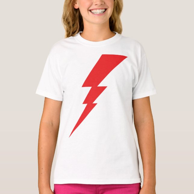 Röd Blixt Åskstråle T Shirt (Framsida)
