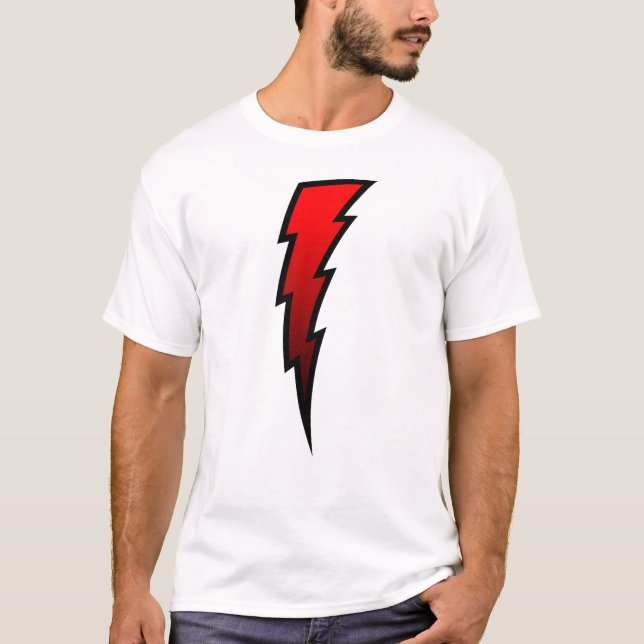 Röd blixt kasta i sig tee shirt (Framsida)