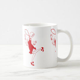 röd blixtflicka kaffemugg