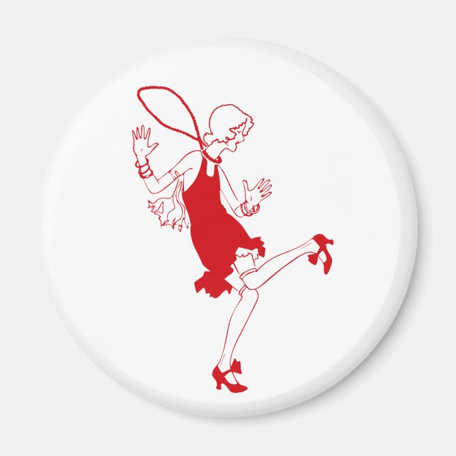 röd blixtflicka magnet (Framsidan)